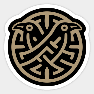Valhalla Viking symbol ravens Sticker
